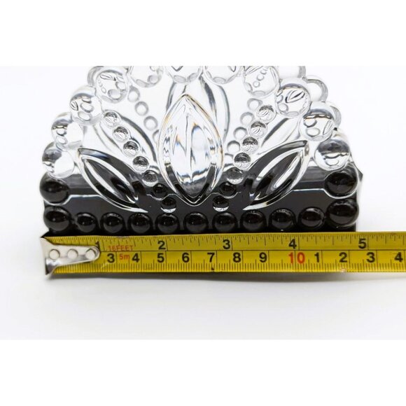 Napkin or Note Holder Epoxy Resin Clear and Black Detailed Hand Crafted NEW - Picture 7 of 9